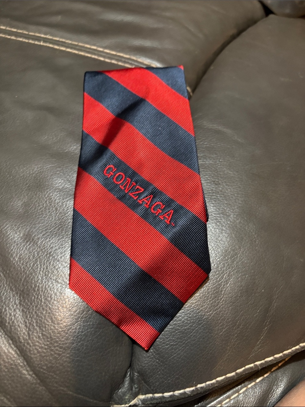 Gonzaga Red and Navy Striped Men's Tie